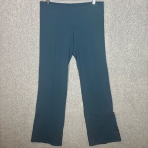 Prana High-Waisted Flared Leg Yoga Pants-Teal Blue-Women Size Large